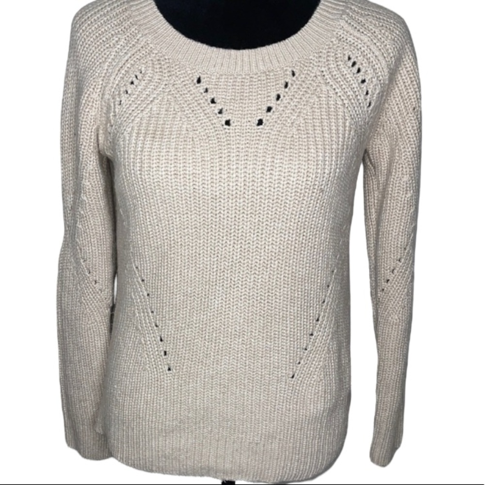 Lucky Brand Cream Crew Neck Sweater